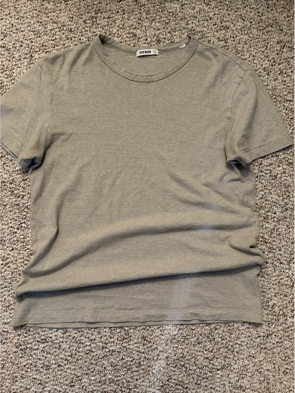 Buck Mason Beige Hemp/cotton tee shirt